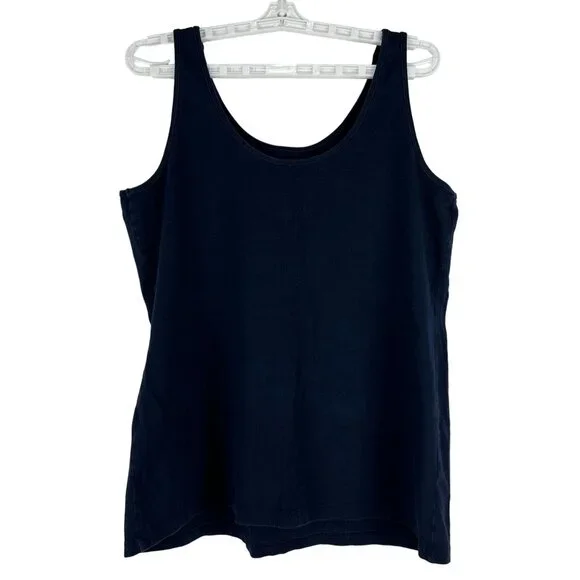 Maurices Womens Black Tank Top Size 1 Solid Sleeveless Scoop Neck Stretch Cotton - Picture 2 of 3